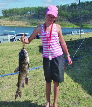 It may not be the prettiest fish young Elizabeth Bishop has ever landed but this 3.72kg catfish gave her a major prize.